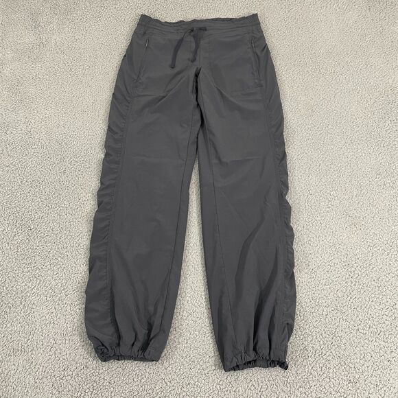 Athleta La Viva Pants Women 2P Gray Runched Cropped Lined Jogger - Picture 1 of 12